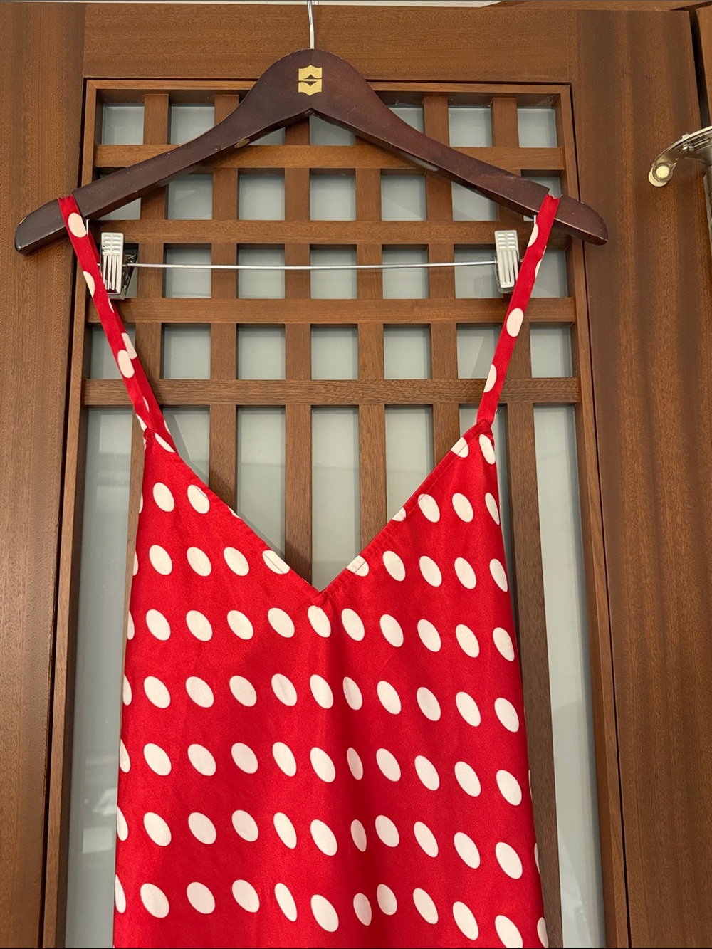 NWOT Victoria’s Secret Red White Polka Dot Satin Slip Dress Nightgown Sz Large - Picture 2 of 7